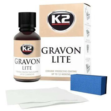 Набір для нанесення керамічного покриття з аплікатором та серветками K2 Gravon Lite 50 мл K20575-2928 фото Merkus detailing