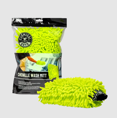 Рукавичка мікрофіброва з довгим ворсом Chemical Guys Chenille Microfiber Car Wash Mitt Green MIC493 фото Merkus detailing