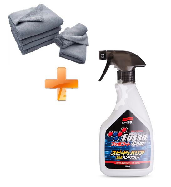 Спрей для відновлення блиску та гідрофобних властивостей Fusso Coat Speed & Barrier Hand Spray SOFT99 10291 фото Merkus detailing