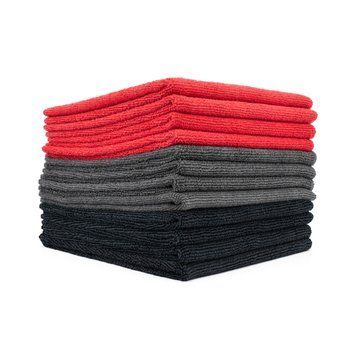 Рушник мікрофібровий TERRY TRC червоний/сірий/чорний 41*41см 1шт TERRY-MIX-3PK-RED-GRY-BLK-13 фото Merkus detailing
