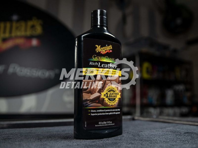 Лосьон 3 в 1 для ухода за кожаным салоном Meguiar's G7214 Gold Class™ Rich Leather Lotion 3 in 1, 414 мл G7214 фото Merkus detailing