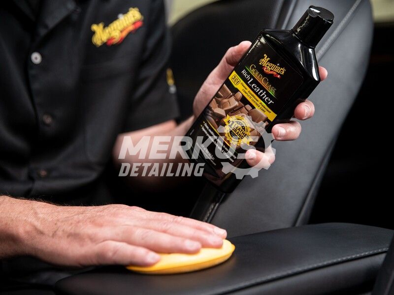 Лосьон 3 в 1 для ухода за кожаным салоном Meguiar's G7214 Gold Class™ Rich Leather Lotion 3 in 1, 414 мл G7214 фото Merkus detailing