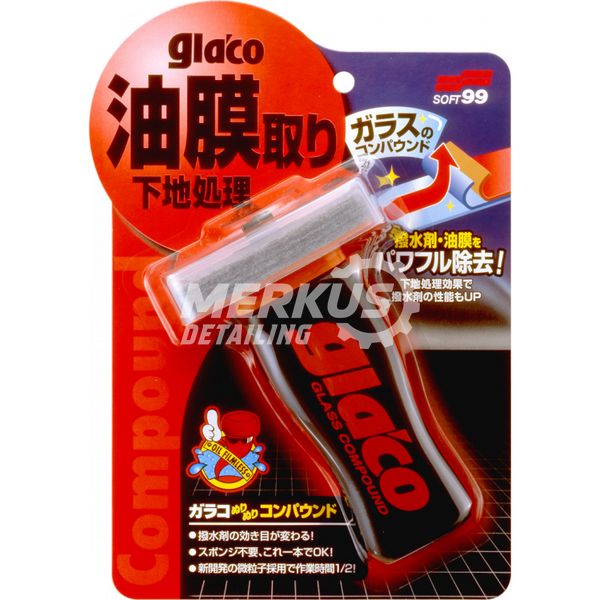 Абразивный очиститель для стекол Soft99 GLACO Glass Compound Roll On 100 ml 04101 фото Merkus detailing