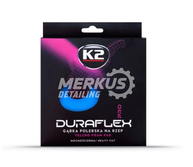 K2 Губка для полировки DURAFLEX жесткая голубая 150*25 мм на липучке K20698 фото Merkus detailing