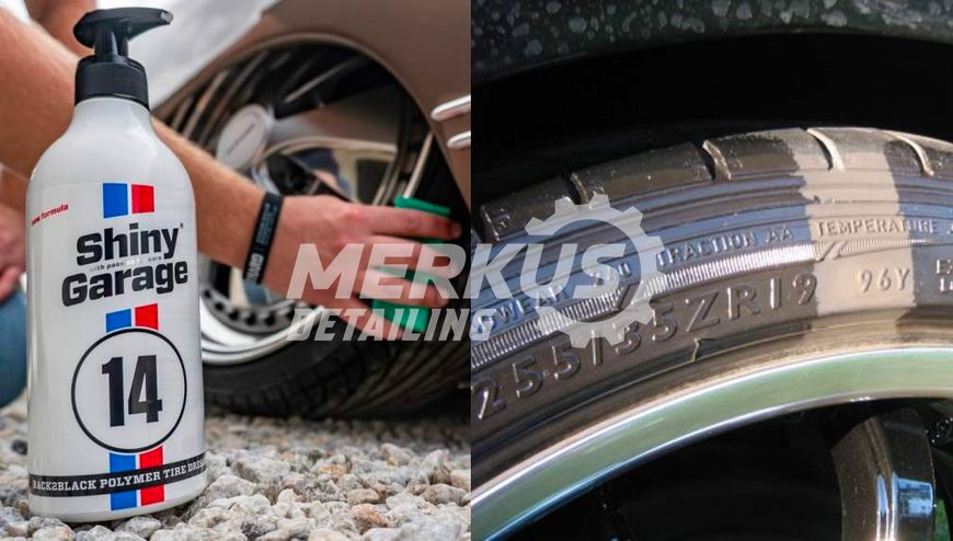 Засіб для догляду за шинами з SiO2 (кераміка) Back2Black Polymer Tire Dressing 0.5л 000016 фото Merkus detailing